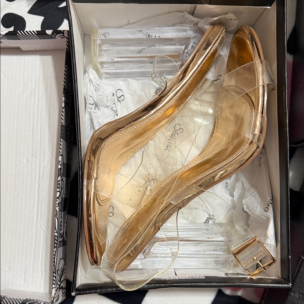 Gold Transparent Women's Heels